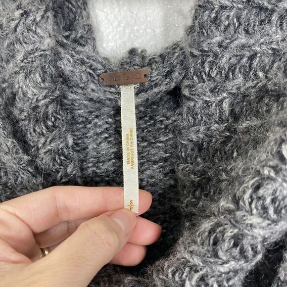 Free People Sweater Womens Small Wool Blend Cowl Neck Button Pullover Pocket - Picture 11 of 16